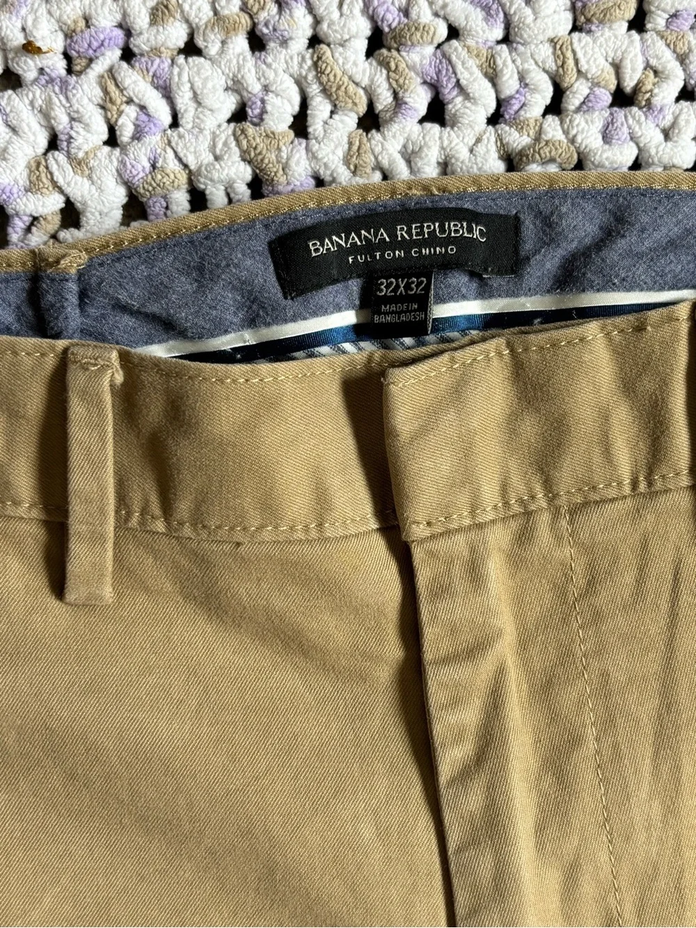 Banana Republic Fulton Stretch Chino Pants Tan Khaki Academic Preppy 32x32
